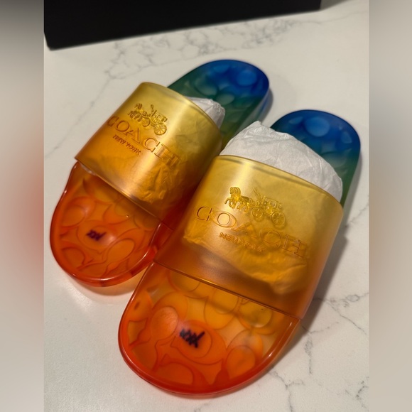 Coach Ulyssa Rainbow Jelly Slide Sandals - Picture 8 of 11